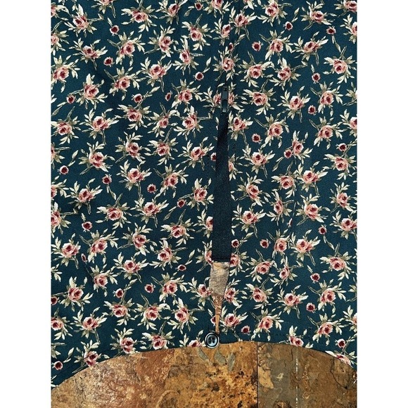 Francesca’s Mi ami Women’s Dress Size Medium Keyhole Long Sleeve Green Floral - Picture 10 of 11
